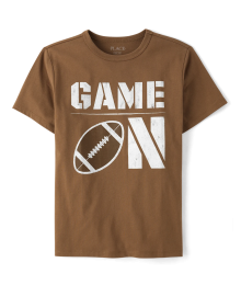 Childrens Place Brown Game On American Football Tee